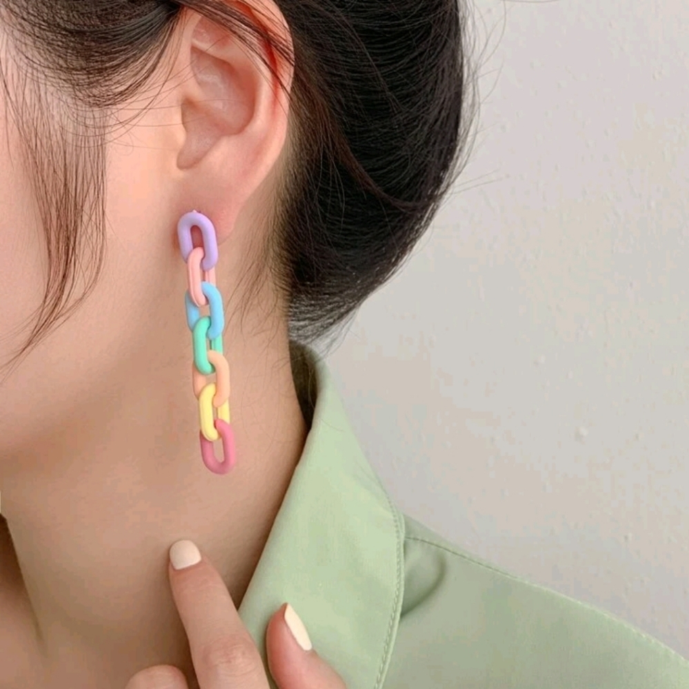 Zara Multicolor Chain Earrings